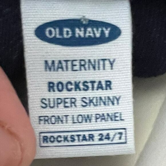 Old Navy Maternity Rockstar Super Skinny Jeans Low Panel Blue Denim - Picture 5 of 15